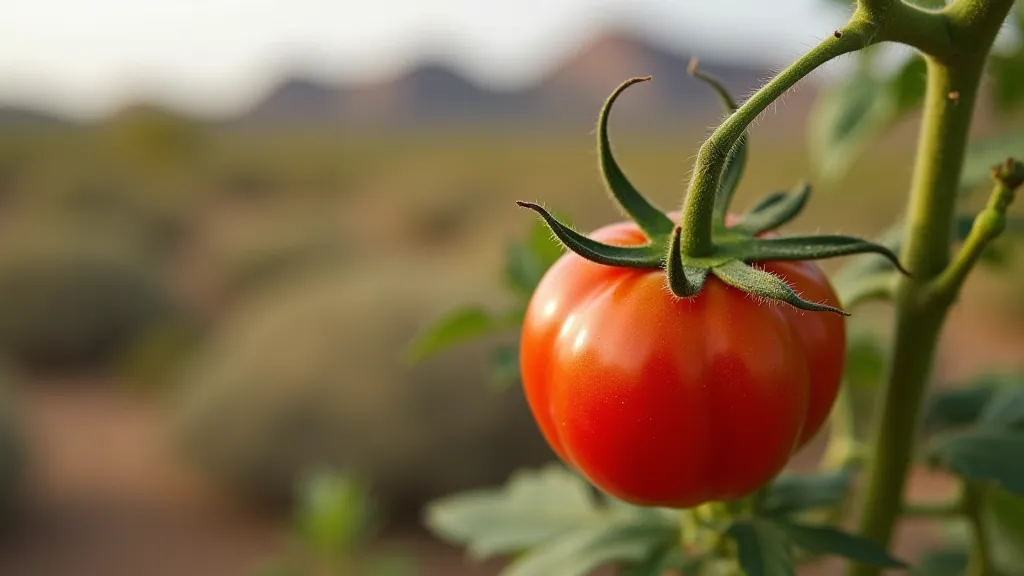 Ripe Black Krim tomato on the vine