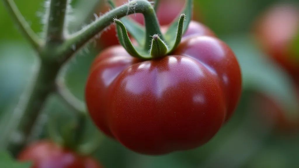 Ripe Cherokee Purple tomato