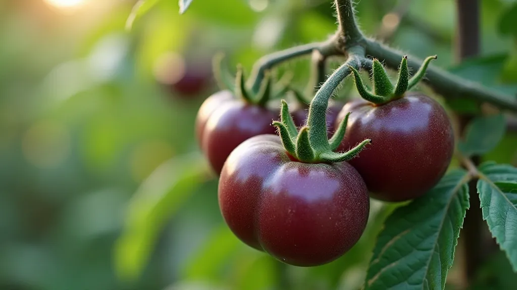 Cherokee Purple tomato plant in a Southern garden