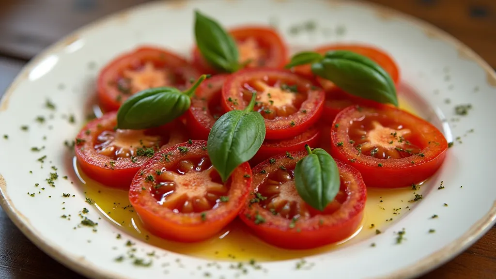 Sliced Cherokee Purple tomatoes on a plate