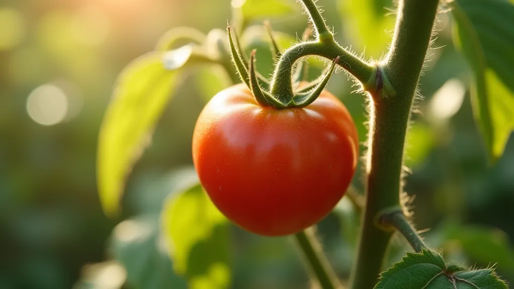 Cherokee Purple tomato on vine