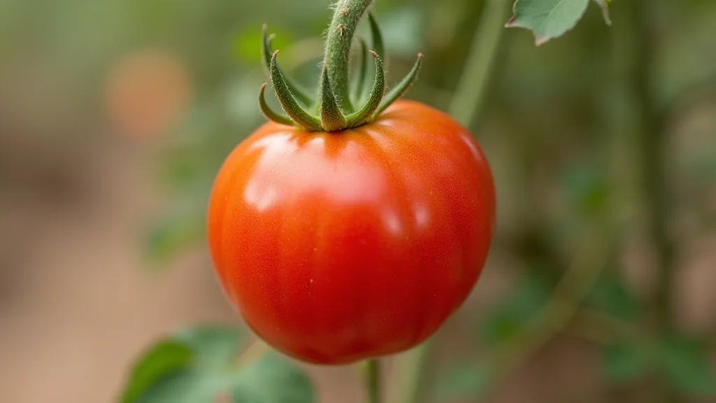 Ripe German Johnson tomato on the vine