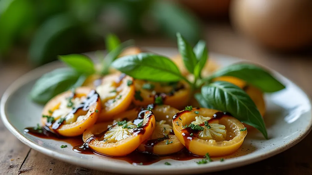 Sliced Green Zebra tomatoes on a plate
