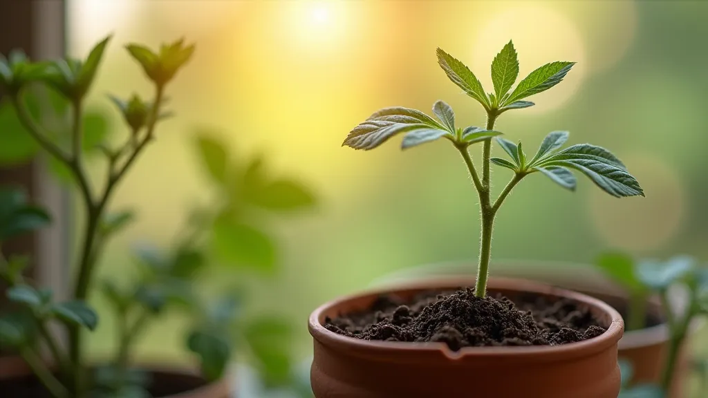 Mortgage Lifter seedling in a pot